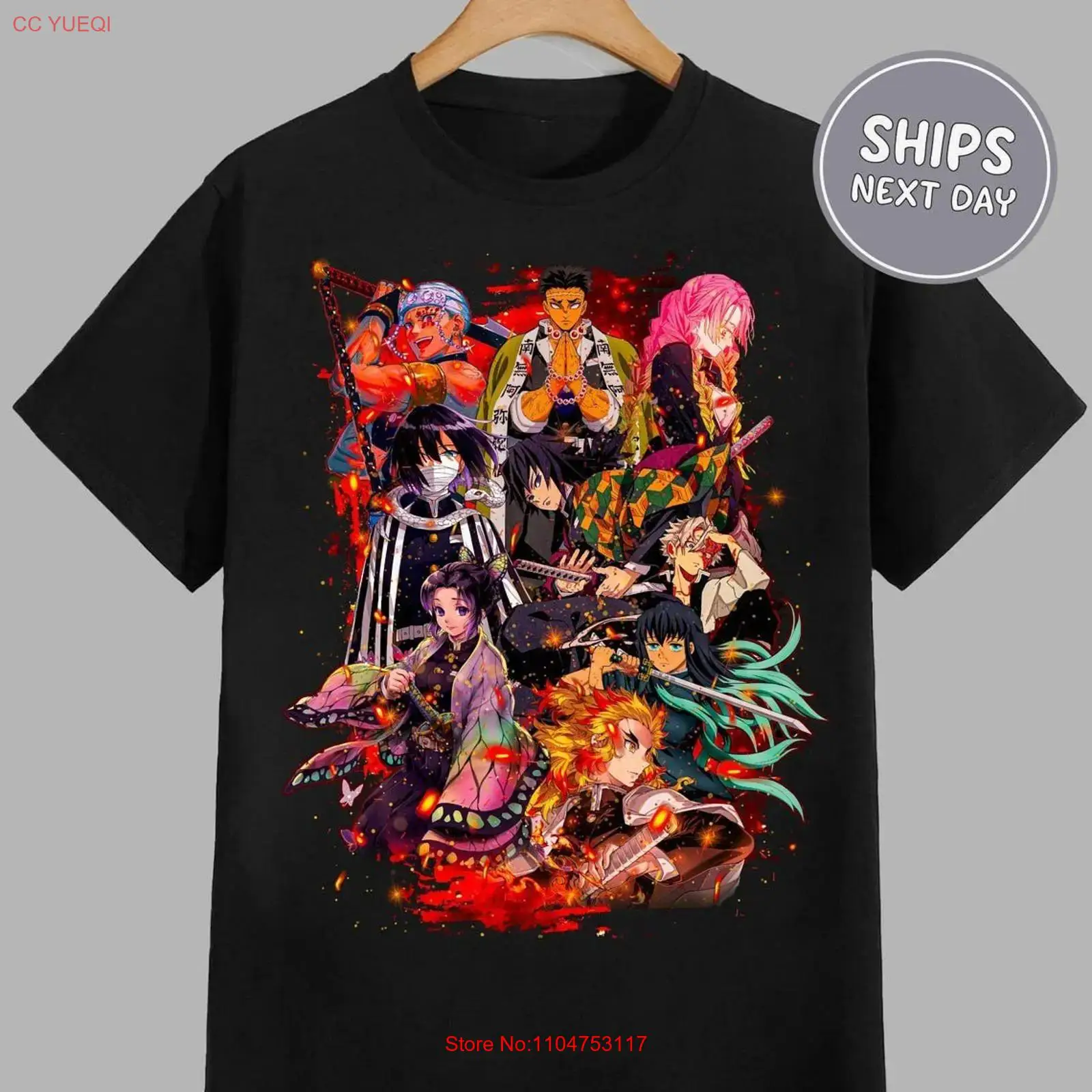 Anime Merchandise Men - เสื้อยืดอนิเมะ Demon Slayer สไตล์วินเทจ ผ้าซักนุ่มเล็กน้อย เสื้อผ้าดีไซเนอร์สำหรับผู้ชาย