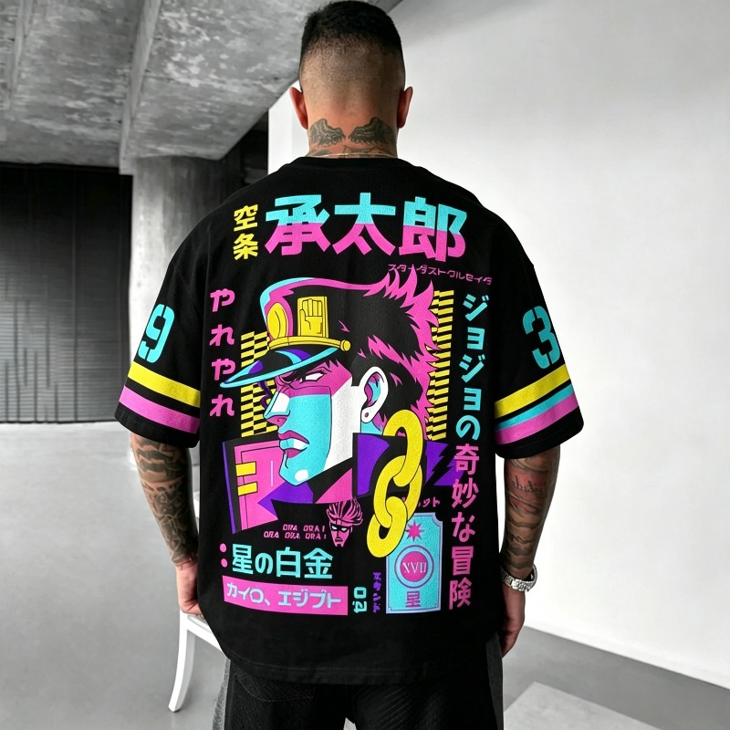 Anime Merchandise Men - เสื้อยืดพิมพ์ลาย 3D ทั่วตัว JoJo's Bizarre Adventure