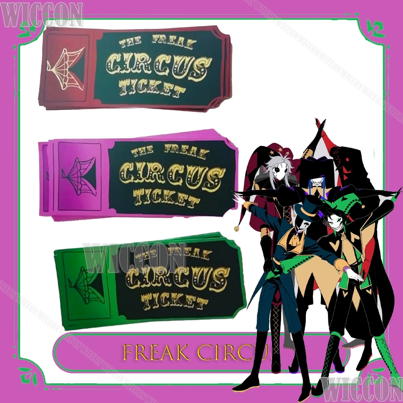 Anime Merchandise Women - บัตรเข้าชมงาน Freak Circus สีแดง เขียว ชมพู