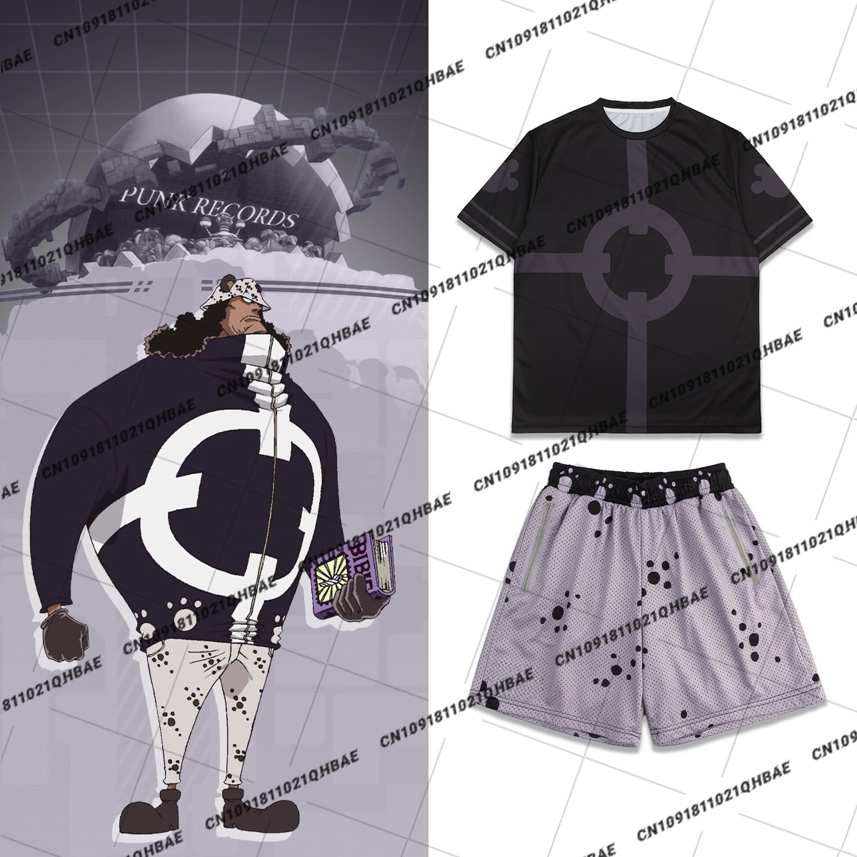 Anime Merchandise Men - ชุดคอสเพลย์สำหรับผู้ที่ชื่นชอบอนิเมะ New Egghead Island Bartholemew Kuma