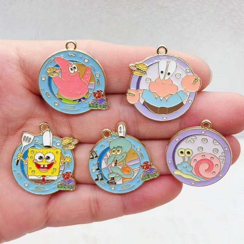 Anime Merchandise Accessories - จี้โลหะผสมลายการ์ตูนอนิเมะรูปหยดน้ำ 10 ชิ้น, อุปกรณ์ DIY สำหรับพวงกุญแจและจี้กระเป๋า