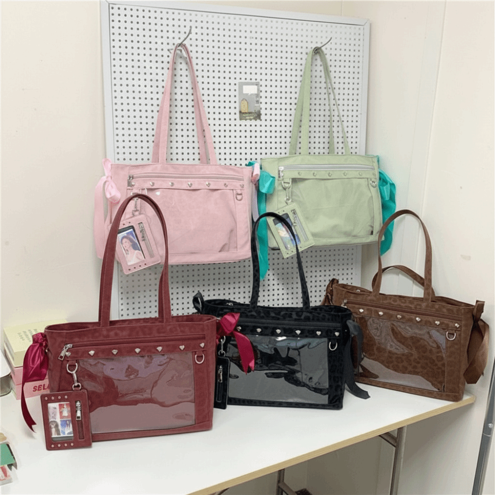กระเป๋าสะพายไหล่ใส PVC ลายโบว์ - Anime Merchandise Women บทวิจารณ์และราคา